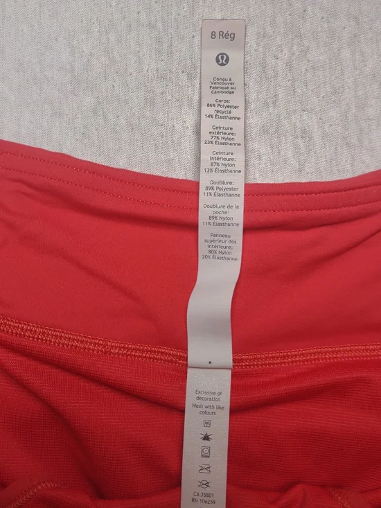 Women's Lululemon Speed Up Running Short 2.5" Carnation Red Workout| 8 Regular - Picture 6 of 8